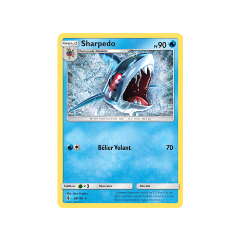 Sharpedo 28/145 : Joyau Rare de l'extension Pokémon Gardiens Ascendants