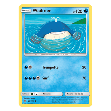 Wailmer 29/145 : Joyau Commune de l'extension Pokémon Gardiens Ascendants