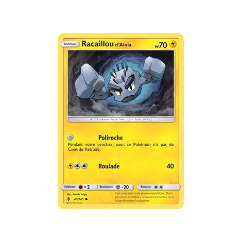 Racaillou d'Alola 40/145 : Joyau Commune de l'extension Pokémon Gardiens Ascendants