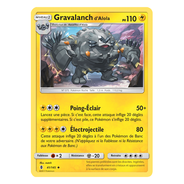 Gravalanch d'Alola 41/145 : Joyau Peu commune de l'extension Pokémon Gardiens Ascendants