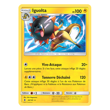 Carte Iguolta - Rare de Pokémon Gardiens Ascendants 44/145