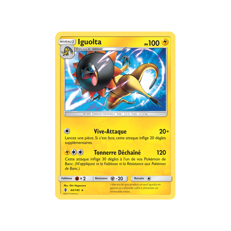 Carte Iguolta - Rare de Pokémon Gardiens Ascendants 44/145