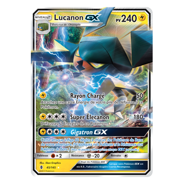 Carte Lucanon - Holographique rare GX de Pokémon Gardiens Ascendants 45/145