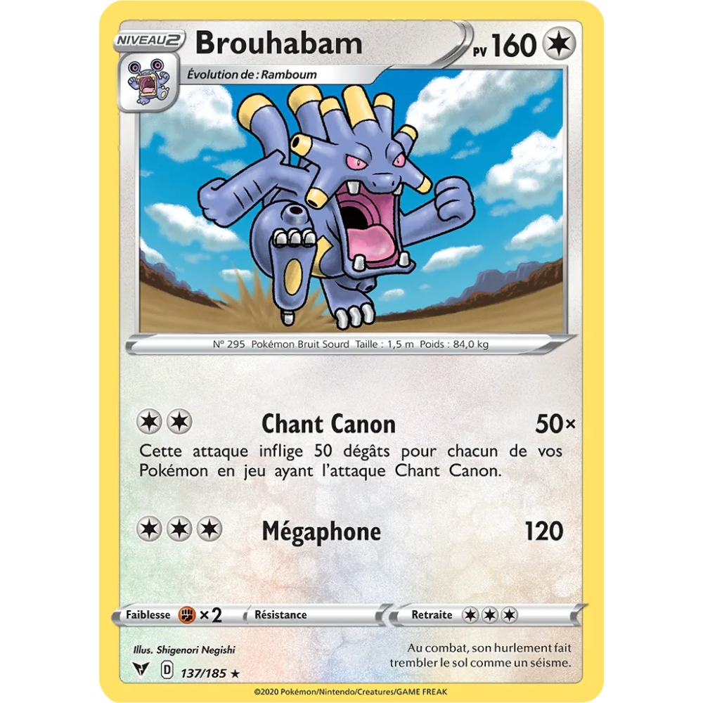 Carte Brouhabam - Rare (Brillante) de Pokémon Épée et Bouclier Voltage Éclatant 137/185