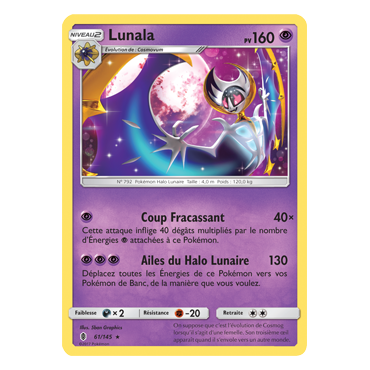 Découvrez Lunala, carte Rare de la série Gardiens Ascendants
