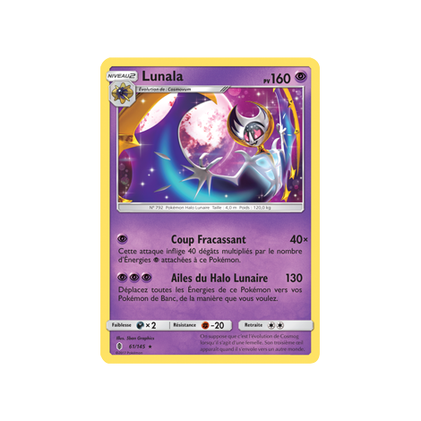 Découvrez Lunala, carte Rare de la série Gardiens Ascendants