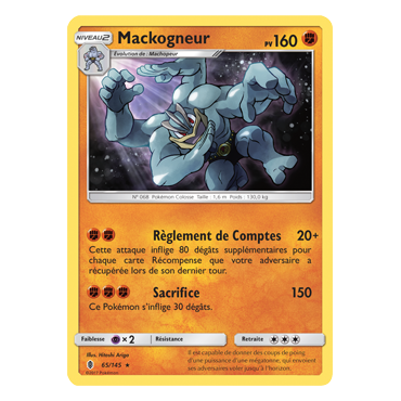 Carte Mackogneur - Holographique rare de Pokémon Gardiens Ascendants 65/145