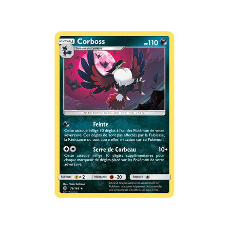 Carte Corboss - Rare de Pokémon Gardiens Ascendants 79/145