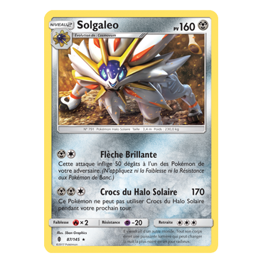 Carte Solgaleo - Rare de Pokémon Gardiens Ascendants 87/145