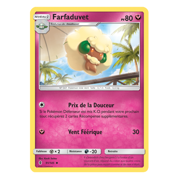 Carte Farfaduvet - Peu commune de Pokémon Gardiens Ascendants 91/145