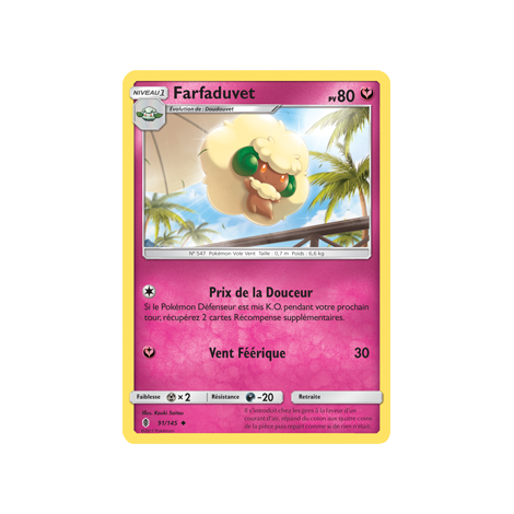 Carte Farfaduvet - Peu commune de Pokémon Gardiens Ascendants 91/145