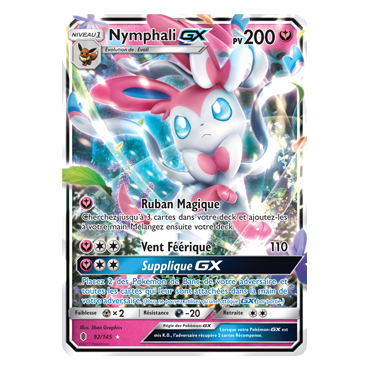 Carte Nymphali - Holographique rare GX de Pokémon Gardiens Ascendants 92/145
