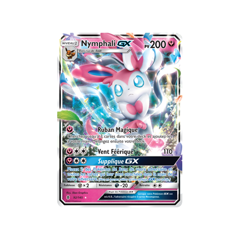 Carte Nymphali - Holographique rare GX de Pokémon Gardiens Ascendants 92/145