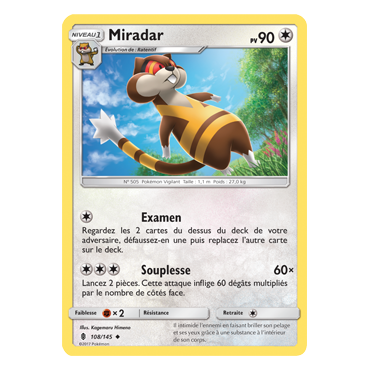 Miradar 108/145 : Joyau Peu commune de l'extension Pokémon Gardiens Ascendants