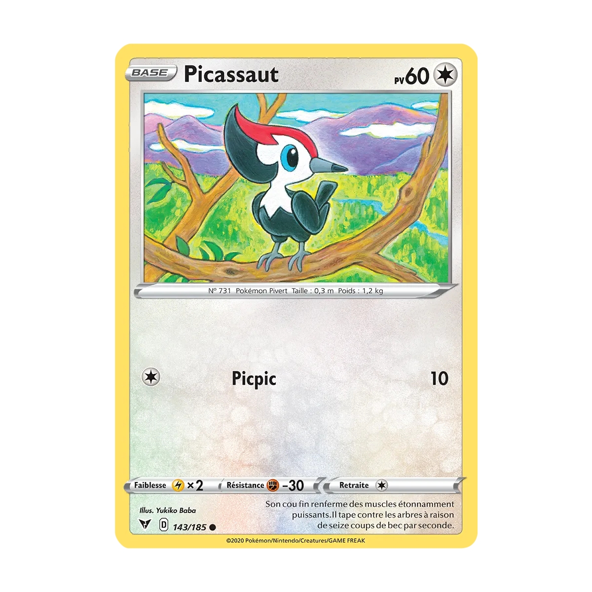 Carte Picassaut - Commune (Brillante) de Pokémon Épée et Bouclier Voltage Éclatant 143/185