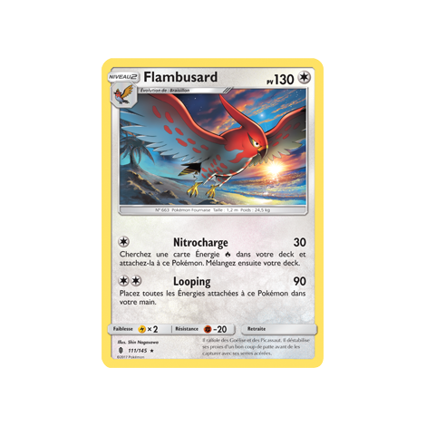 Flambusard 111/145 : Joyau Rare de l'extension Pokémon Gardiens Ascendants