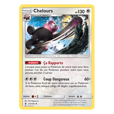 Carte Chelours - Peu commune de Pokémon Gardiens Ascendants 113/145
