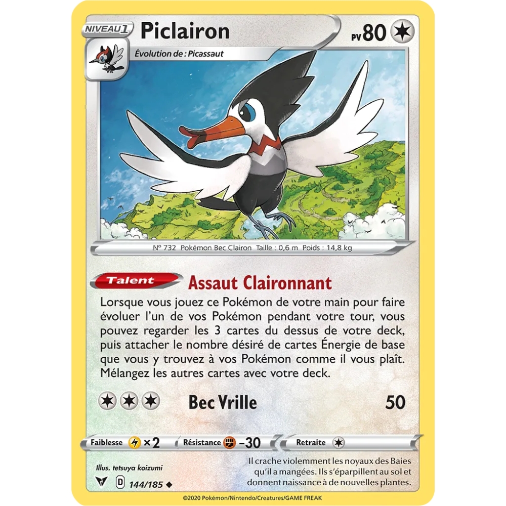 Découvrez Piclairon, carte Peu commune (Brillante) de la série Épée et Bouclier Voltage Éclatant