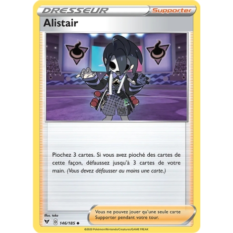 Carte Alistair - Peu commune (Brillante) de Pokémon Épée et Bouclier Voltage Éclatant 146/185