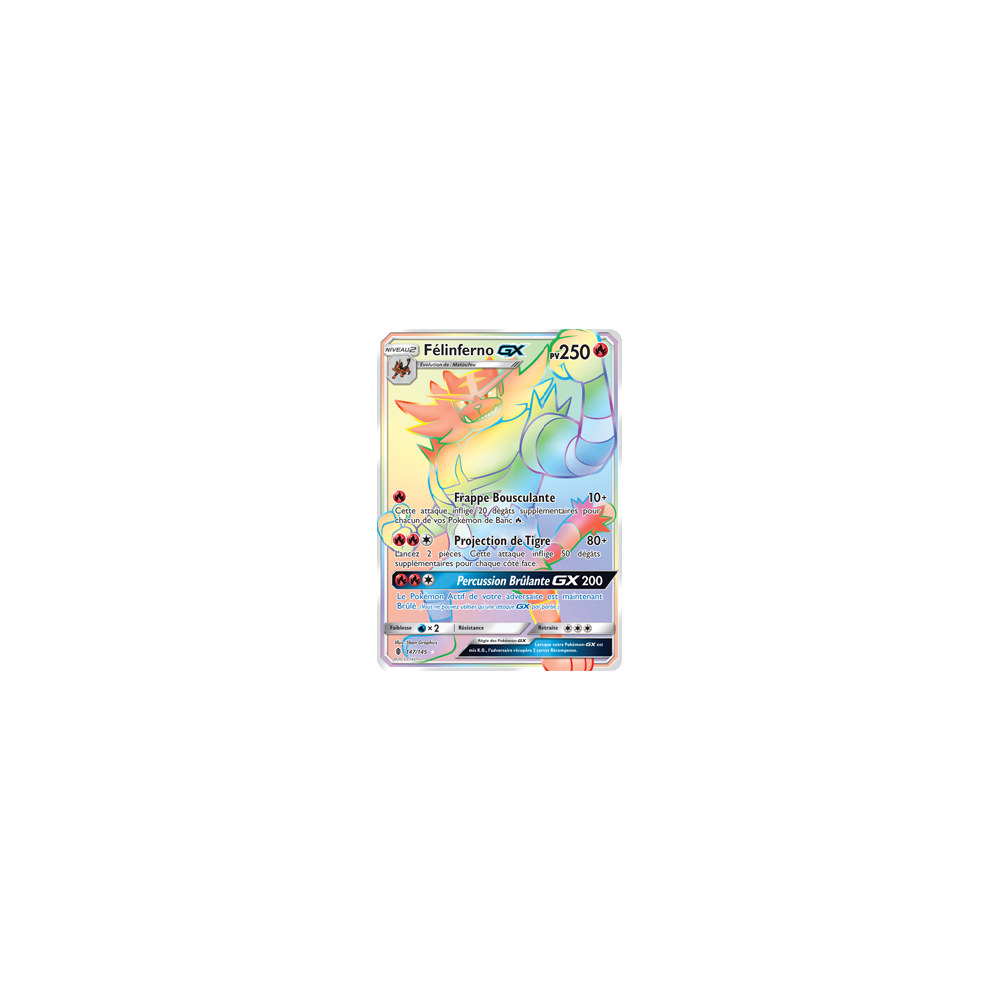 Carte Félinferno - Arc-en-ciel rare de Pokémon Gardiens Ascendants 147/145