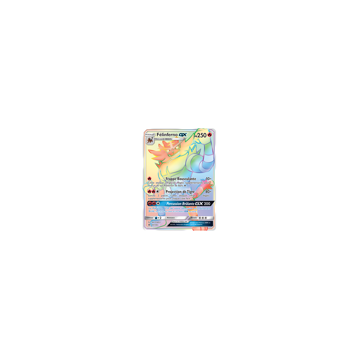 Carte Félinferno - Arc-en-ciel rare de Pokémon Gardiens Ascendants 147/145