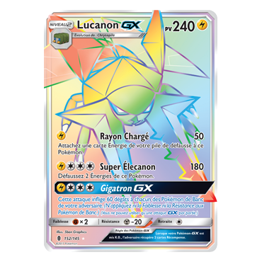 Carte Lucanon - Arc-en-ciel rare de Pokémon Gardiens Ascendants 152/145