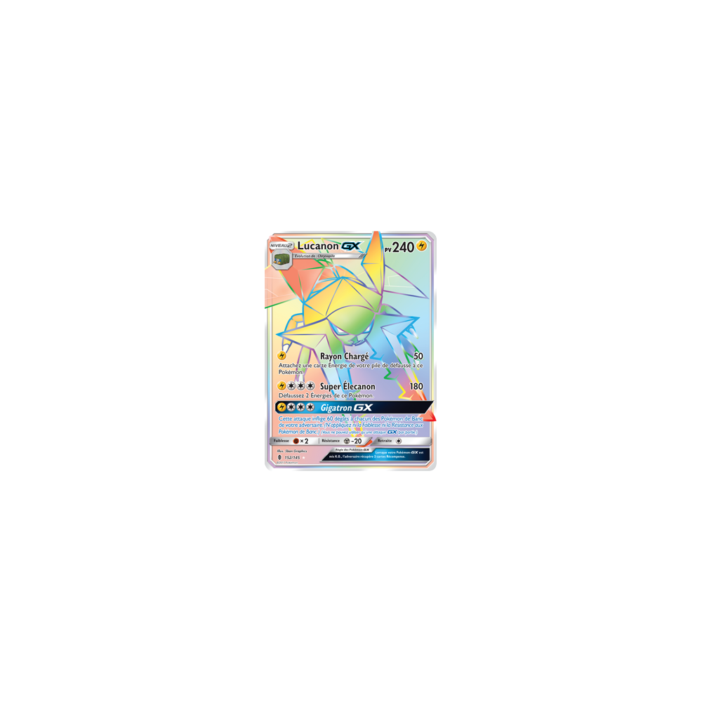 Carte Lucanon - Arc-en-ciel rare de Pokémon Gardiens Ascendants 152/145