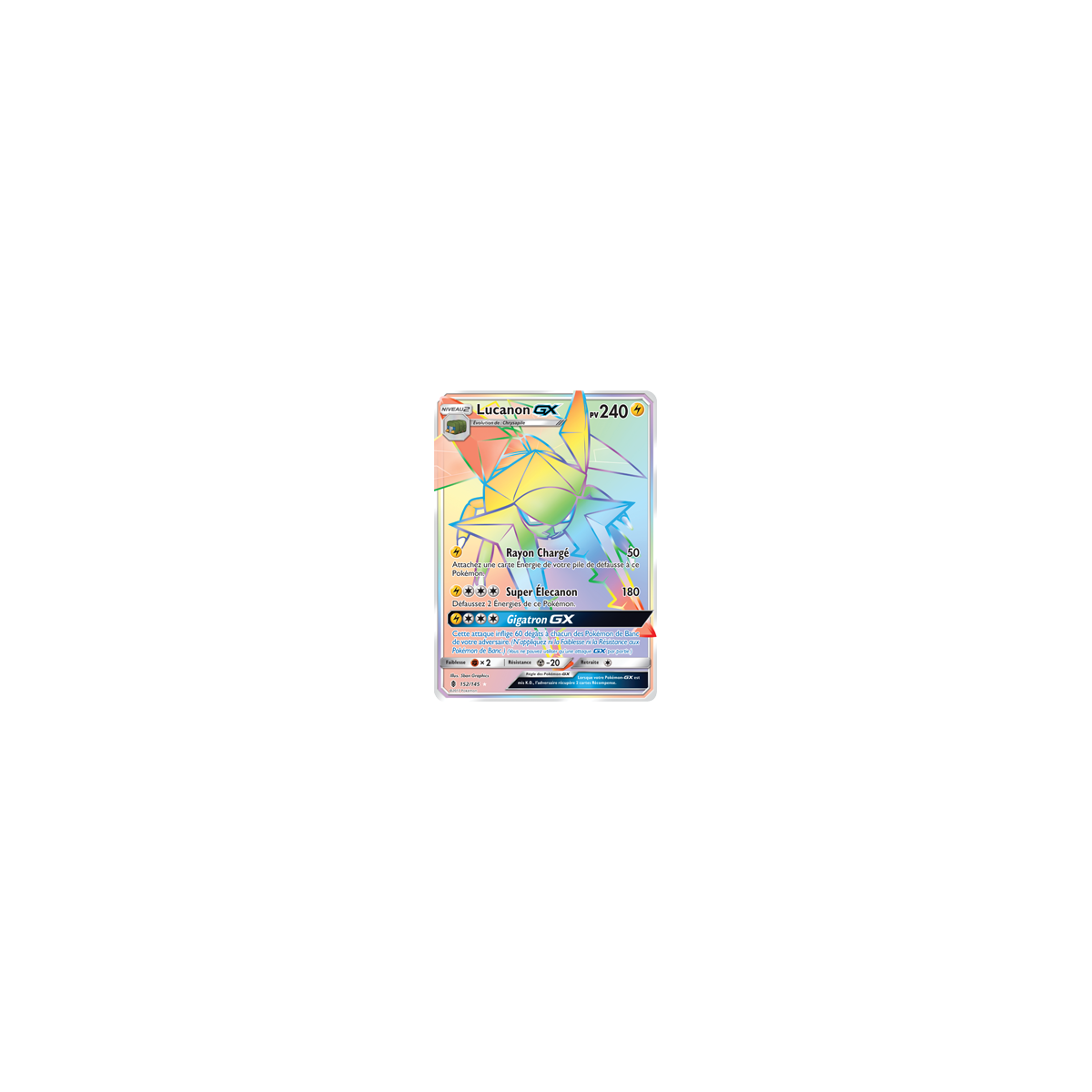 Carte Lucanon - Arc-en-ciel rare de Pokémon Gardiens Ascendants 152/145