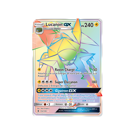 Carte Lucanon - Arc-en-ciel rare de Pokémon Gardiens Ascendants 152/145