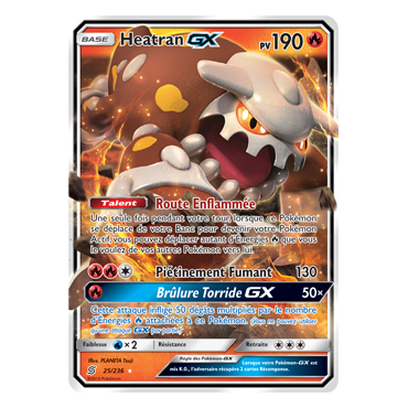 Découvrez Heatran, carte Holographique rare GX de la série Harmonie des Esprits