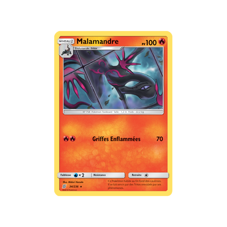 Malamandre 34/236 : Joyau Rare de l'extension Pokémon Harmonie des Esprits