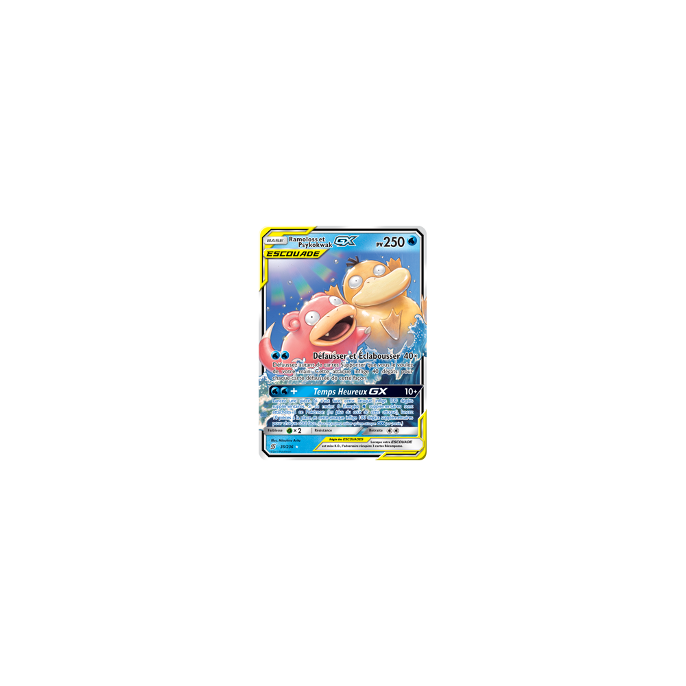 Ramoloss et Psykokwak 35/236 : Joyau Holographique rare GX de l'extension Pokémon Harmonie des Esprits