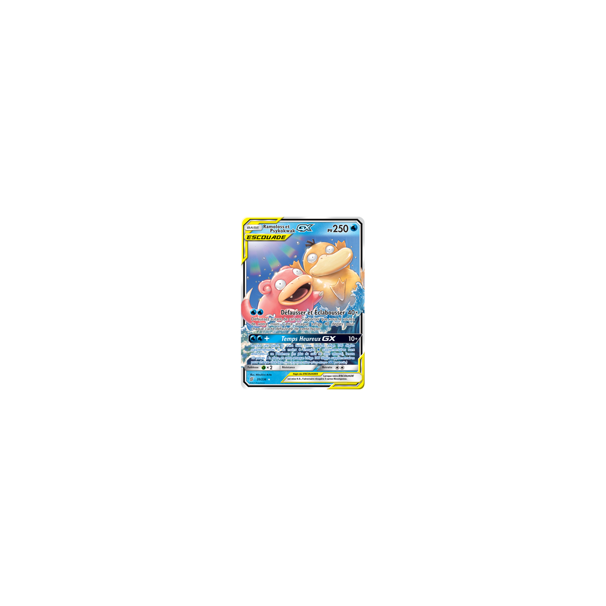 Ramoloss et Psykokwak 35/236 : Joyau Holographique rare GX de l'extension Pokémon Harmonie des Esprits