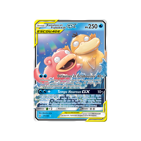 Ramoloss et Psykokwak 35/236 : Joyau Holographique rare GX de l'extension Pokémon Harmonie des Esprits