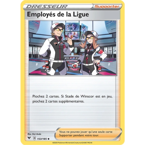 Carte Employés de la Ligue - Peu commune (Brillante) de Pokémon Épée et Bouclier Voltage Éclatant 153/185