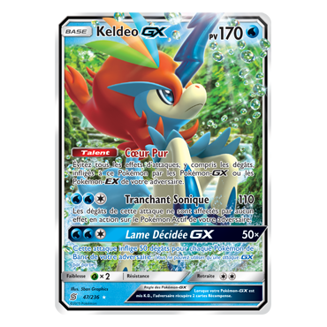 Keldeo 47/236 : Joyau Holographique rare GX de l'extension Pokémon Harmonie des Esprits