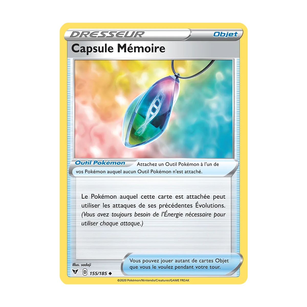 Carte Capsule Mémoire - Peu commune (Brillante) de Pokémon Épée et Bouclier Voltage Éclatant 155/185