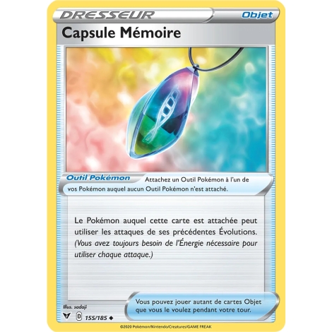 Carte Capsule Mémoire - Peu commune (Brillante) de Pokémon Épée et Bouclier Voltage Éclatant 155/185