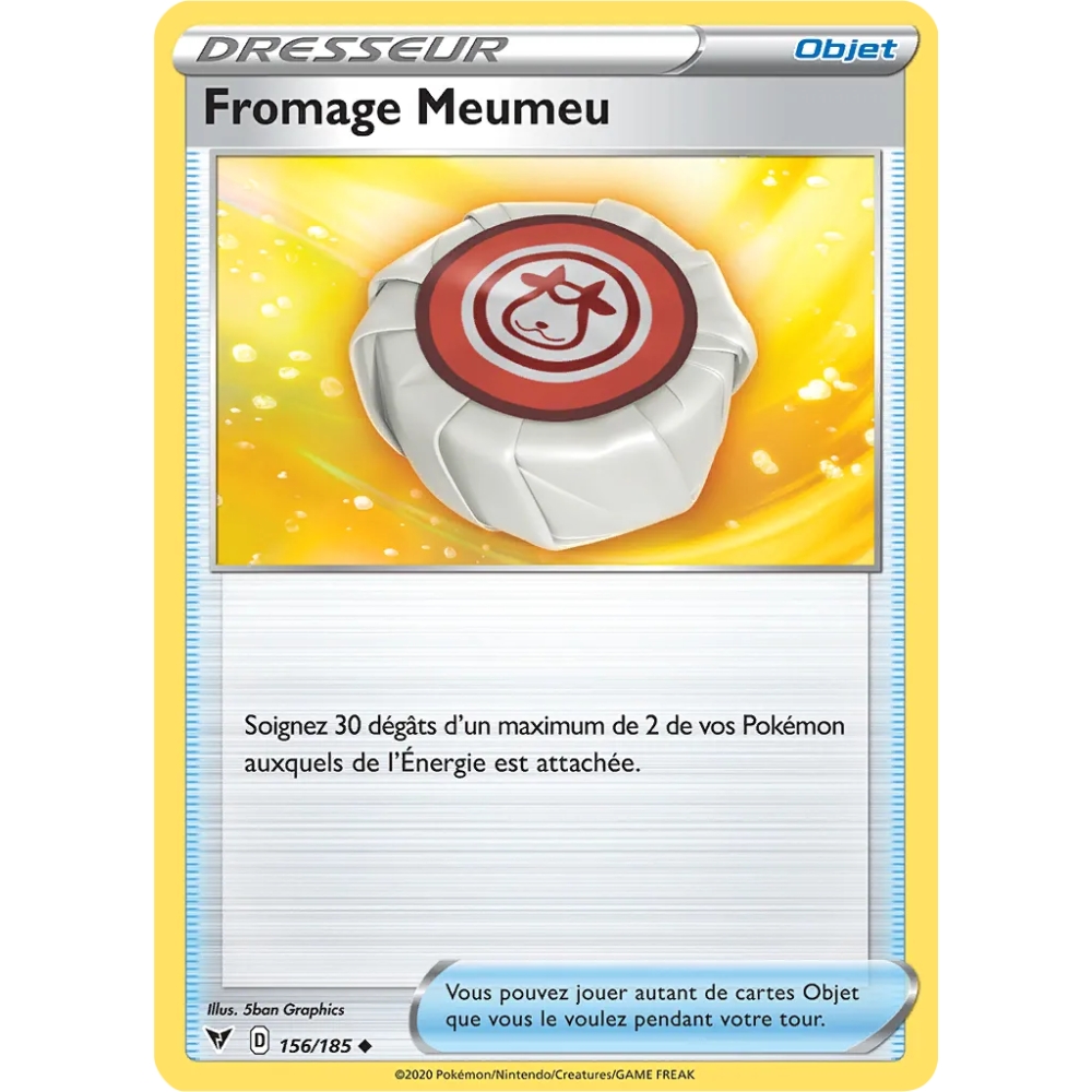 Fromage Meumeu 156/185 : Joyau Peu commune (Brillante) de l'extension Pokémon Épée et Bouclier Voltage Éclatant