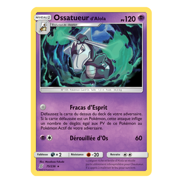 Ossatueur d'Alola 75/236 : Joyau Rare de l'extension Pokémon Harmonie des Esprits