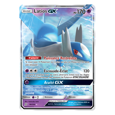 Carte Latios - Holographique rare GX de Pokémon Harmonie des Esprits 78/236