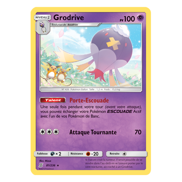 Carte Grodrive - Rare de Pokémon Harmonie des Esprits 81/236