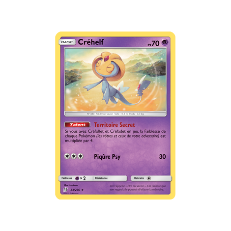 Carte Créhelf - Holographique rare de Pokémon Harmonie des Esprits 83/236