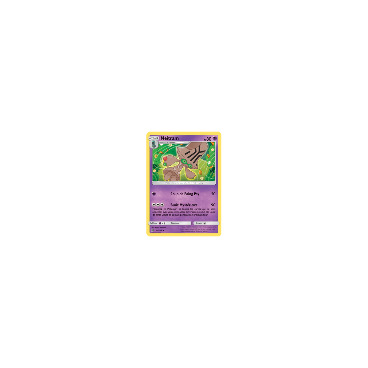 Neitram 91/236 : Joyau Rare de l'extension Pokémon Harmonie des Esprits