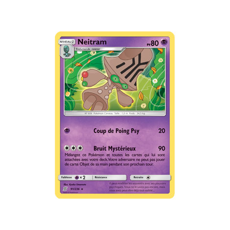 Neitram 91/236 : Joyau Rare de l'extension Pokémon Harmonie des Esprits