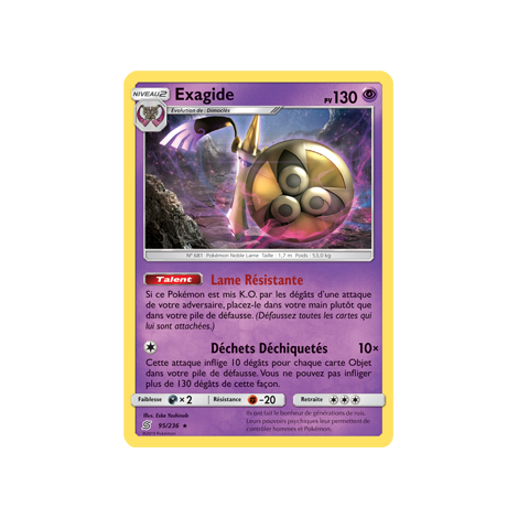 Carte Exagide - Holographique rare de Pokémon Harmonie des Esprits 95/236