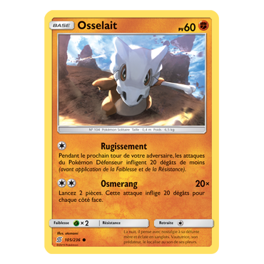 Osselait 105/236 : Joyau Commune de l'extension Pokémon Harmonie des Esprits