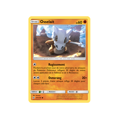 Osselait 105/236 : Joyau Commune de l'extension Pokémon Harmonie des Esprits