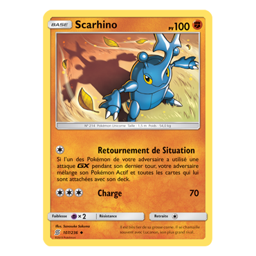 Scarhino 107/236 : Joyau Peu commune de l'extension Pokémon Harmonie des Esprits