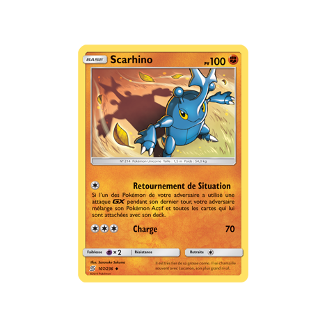 Scarhino 107/236 : Joyau Peu commune de l'extension Pokémon Harmonie des Esprits